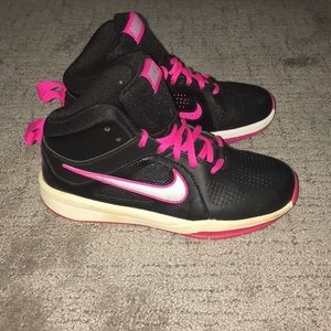NIKE AIR BASKETBALL HIGHTOPS BLACK AND HOT PINK